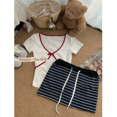 批发实拍实价  美式复古针织短裙撞色<b class='q'>运动包</b>臀裙女夏