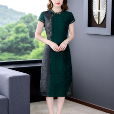 批发香云纱真丝连衣裙<b class='q'>女装</b><b class='q'>专柜</b><b class='q'>正品</b>正宗桑蚕丝气质改良旗袍修身