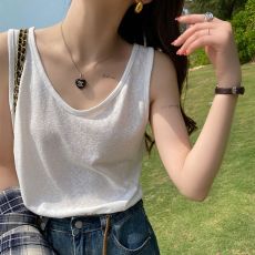 批发棉麻背心2025新款冰丝内搭白色宽松上衣竹节棉打底小吊带女夏外穿