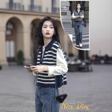 批发秋季穿搭套装女<b class='q'>大码</b>胖mm叠穿针织马甲打底衫牛仔裤韩系高级三件套
