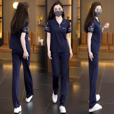 批发实拍2026<b class='q'>大码</b>女装夏新款气质印花时尚宽松显瘦上衣长裤两件套