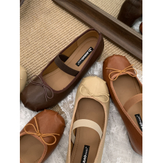 批发新款内增高4公分复古蝴蝶结一字带浅口芭蕾单鞋玛丽珍女鞋仙女风