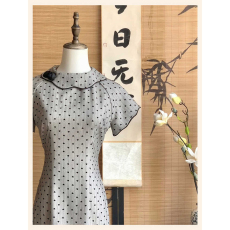 批发年华新中式改良旗袍日常气质修身短袖复古国风少女<b class='q'>波点</b><b class='q'>连衣裙</b>