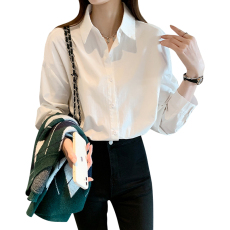 批发春秋叠穿白<b class='q'>衬衫</b>女设计感小众内搭显瘦大码宽松慵懒<b class='q'>衬衣</b>