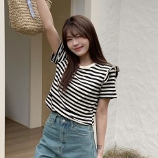 批发实拍 条纹哺乳T恤纯棉亲肤产后白搭显瘦喂奶上衣月子服