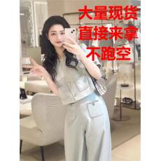 批发欧货时尚洋气套装重工钉珠无袖上衣半身裙轻奢高级感小洋装两件套