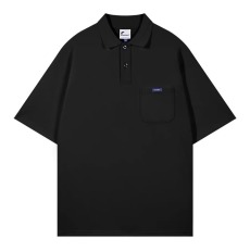 批发美式复古POLO衫男夏季简约风重磅男装宽松大码男女短袖<b class='q'>T</b><b class='q'>恤</b><b class='q'>保罗</b>衫