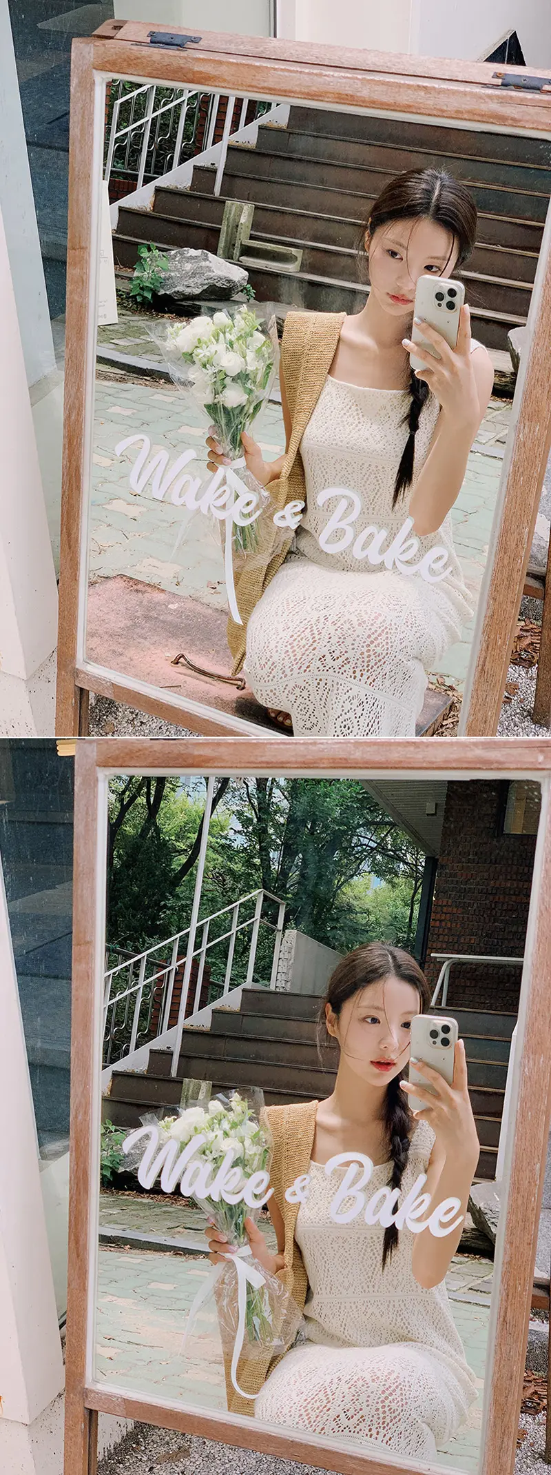 프렌치 레이스 방령 민소매 원피스 상세 이미지 5