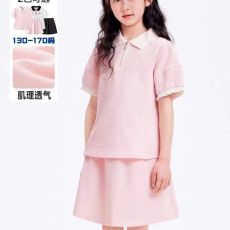 批发<b class='q'>女童</b>套<b class='q'>装</b>夏季新款纯色POLO衫短袖夏装运动裤裙中大童时尚两件套潮