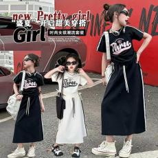 批发<b class='q'>韩国</b>童装儿童夏款短袖半身裙套装<b class='q'>女童</b>酷飒<b class='q'>风潮</b>流时尚套裙休闲夏装