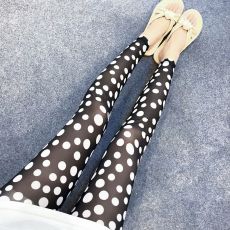 批发95涤纶 夏季印花<b class='q'>网纱</b><b class='q'>打底裤</b>女大码高腰高弹九分小脚裤百搭防晒防