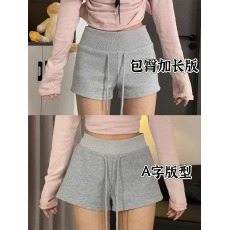 批发美式灰色运动短裤2026女夏季新款修身<b class='q'>显瘦</b>a字瑜伽裤辣妹包臀热裤