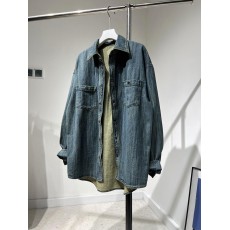 批发品牌撤柜女装外贸剪标清货捡漏春宽松复古翻领牛仔<b class='q'>衬衣</b>衫外套