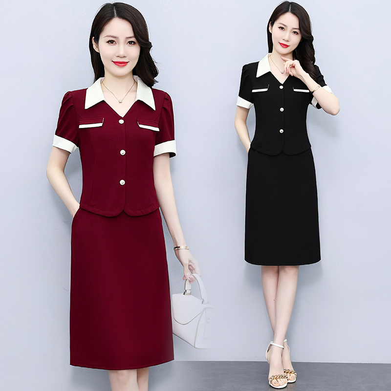 MY6974# 名媛高端洋气大码女装夏季新款时尚修身显瘦气质拼接连衣裙女裝貨源服裝批發