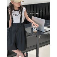 批发韩版童装女童背带短裤套装<b class='q'>儿童</b>时髦两件套洋气网红夏装2025新款潮