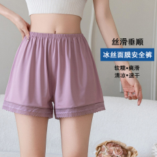 批发实拍大码胖MM冰丝安全裤防走光蕾丝<b class='q'>短裤</b>宽松透气200斤<b class='q'>打底</b>裤