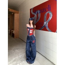 批发辣妹短款吊带<b class='q'>连衣</b>裙女夏季背心吊带时髦阔腿休闲裤套<b class='q'>装</b>