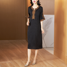 批发实拍新中式国风<b class='q'>高端</b>香云纱<b class='q'>连衣裙</b>女2026春夏新款简约印花优雅裙子