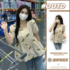 批发图片已处理 <b class='q'>孕妇</b><b class='q'>夏季</b>绣花娃娃衬衫