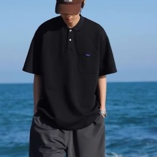 批发美式复古POLO衫男夏季简约风重磅男装宽松大码男女短袖<b class='q'>T</b><b class='q'>恤</b><b class='q'>保罗</b>衫