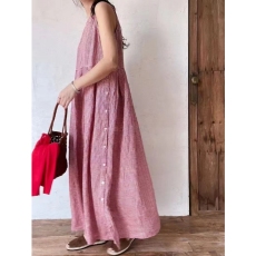 批发夏季新款法式背带裙格子无袖连衣裙女