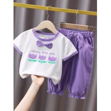 批发女童套装夏季洋气2025年新款时髦韩版女<b class='q'>宝宝</b>夏款儿童装运动两件套