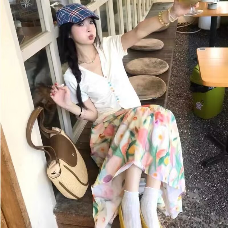 新款今年流行高级感超好看的气质盐系轻熟两件套装裙子 服裝批發女裝批發服飾貨源