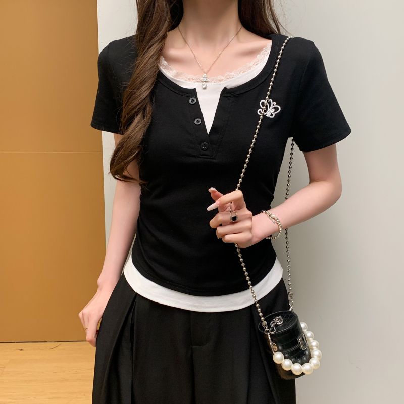FA34497# 夏甜美蕾丝花...