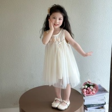 批发<b class='q'>女童</b>夏<b class='q'>装</b>连衣裙2025新款童装网纱裙儿童夏季裙子女孩蓬蓬纱公主裙