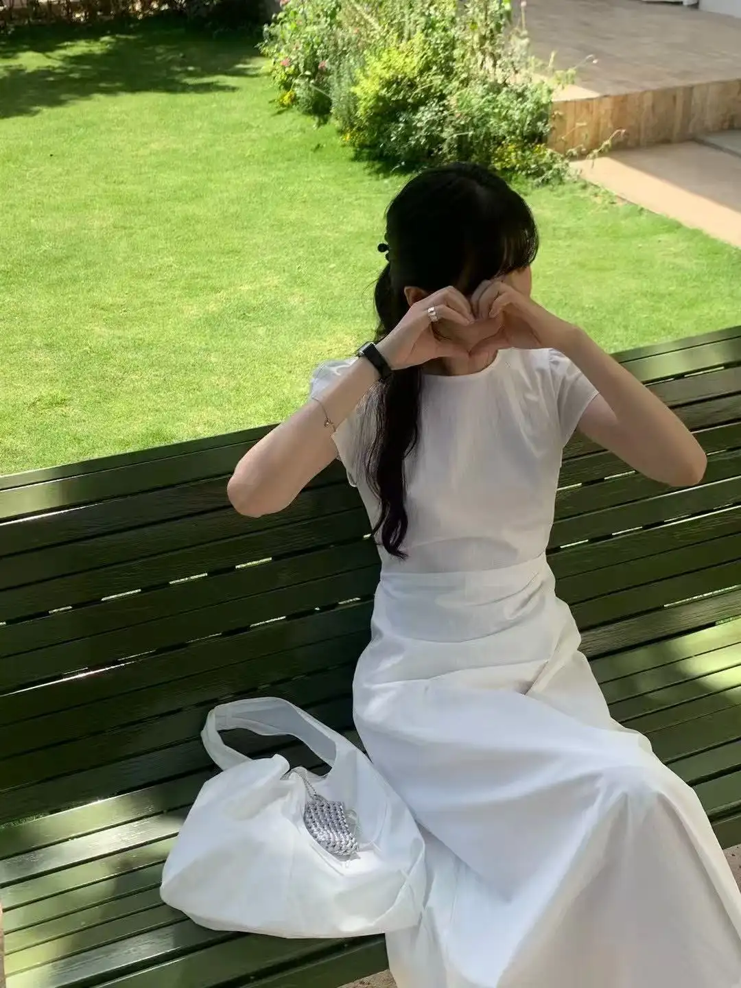 한국인기 러블리 허리 라인 반소매 원피스 세트 상세 이미지 6