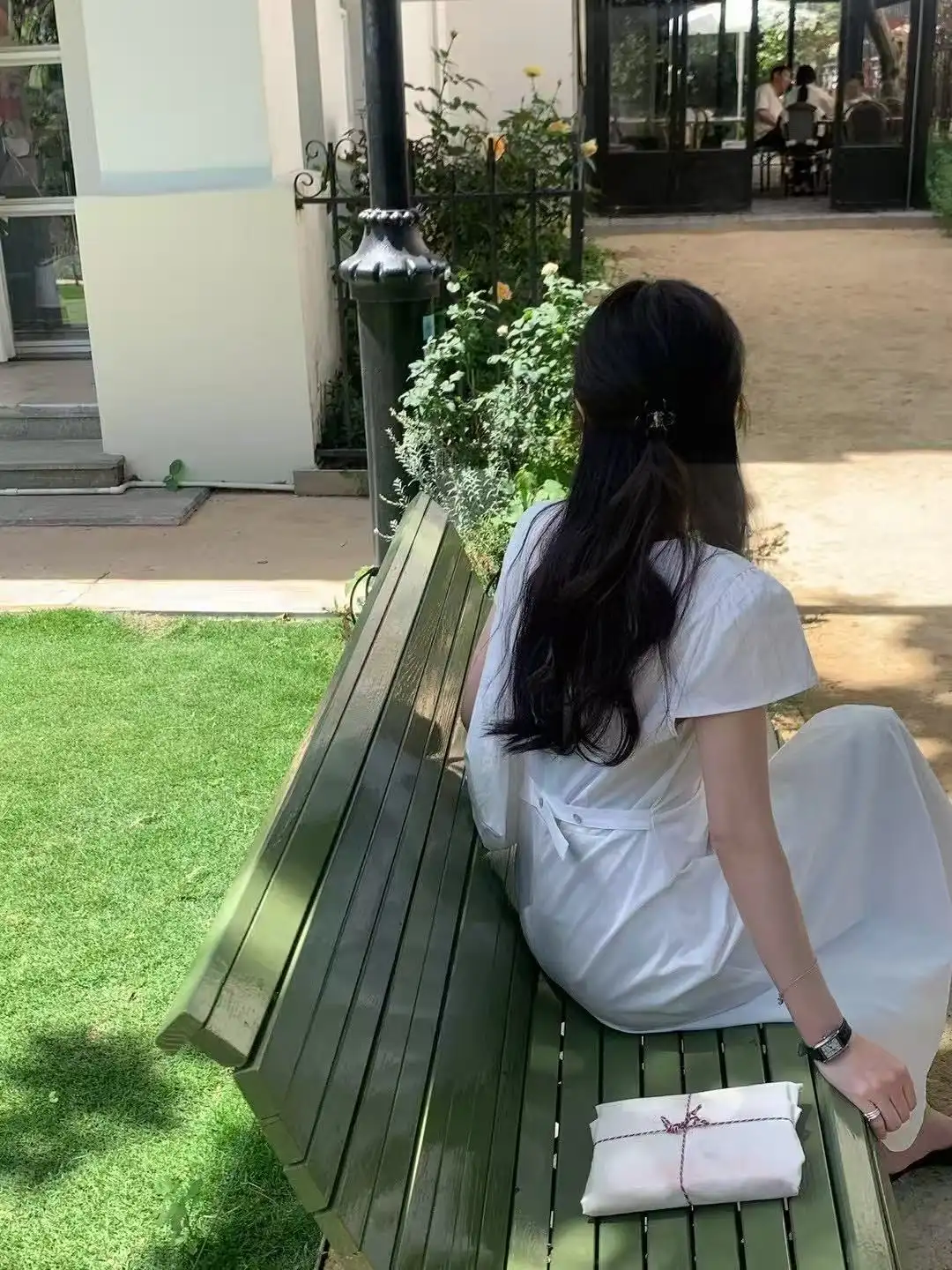 한국인기 러블리 허리 라인 반소매 원피스 세트 상세 이미지 8