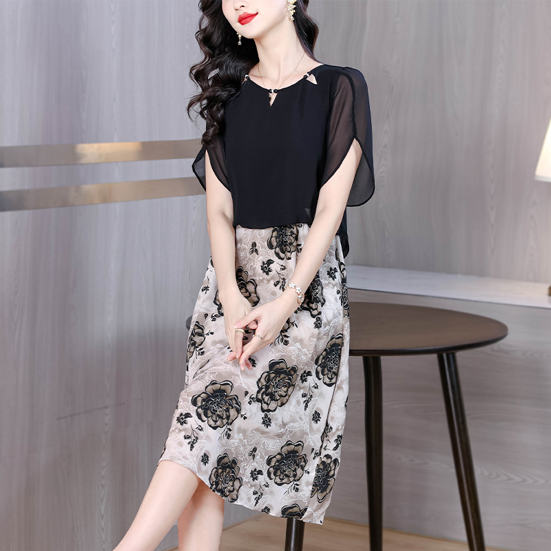 FA24759# 夏季新款时尚优雅减龄连衣裙显瘦气质 服裝批發女裝批發服飾貨源