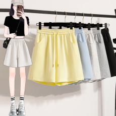 批发运动短裤女夏2026新款a字垂感五分直筒阔腿中裤外穿休闲运动热裤