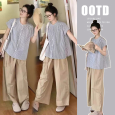 批发孕妇小个子茶系穿搭一整套气质女神<b class='q'>范</b>盐系轻熟高级感裙子套装