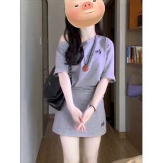 批发已出货休闲运动服套装女夏季露肩收腰短袖<b class='q'>上衣</b>包臀短裙氛围感穿搭