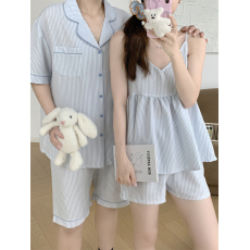 批发实拍实价 吊带<b class='q'>情侣</b><b class='q'>装睡衣</b>女夏季新款ins简约格纹休闲家居服