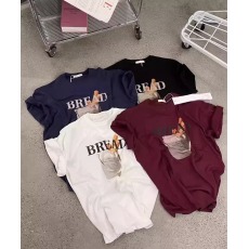 批发官图 21支纯棉210克100%棉面包印花圆领短袖T恤女