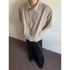 批发网图 cleanfit短袖衬衫男夏季痞帅设计感小众高街半袖夹克外套潮