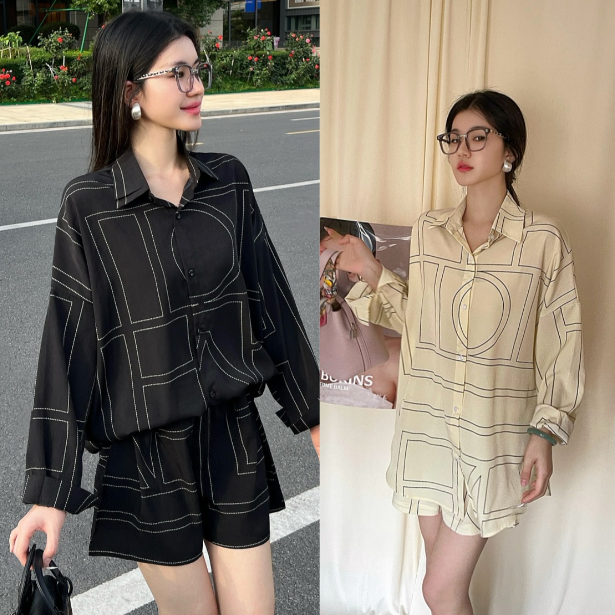 FA34411# 韩国chic夏季简约宽松衬衣阔腿裤 服裝批發女裝批發服飾貨源