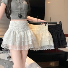 批发~蕾丝花边蛋糕裙<b class='q'>短裙</b>女夏<b class='q'>高腰</b>蓬蓬裙a字半身裙