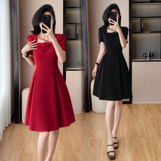 批发已出货 2026新款气质短袖<b class='q'>裙子</b>韩版修身显瘦小个子大码女装连衣裙