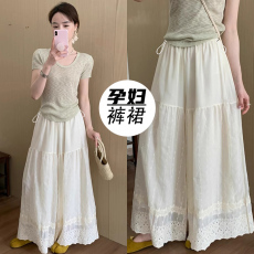 批发现<b class='q'>孕妇</b><b class='q'>淑女</b>风宫廷裤裙韩版高腰减龄显瘦宽松长裤阔腿裤裙