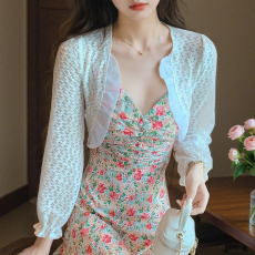 批发小披肩外套女2026春夏新款百搭蕾丝防晒衣薄短款外搭开衫