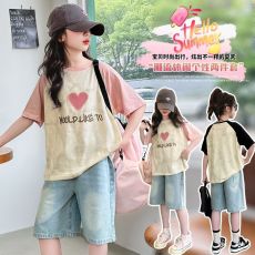 女童扎染短袖纯棉T恤夏季2026新款洋气儿童时髦半袖中大童上衣潮t