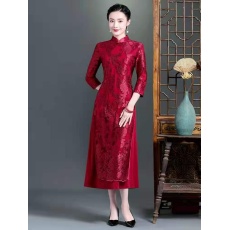 批发<b class='q'>旗袍</b>敬酒服喜婆婆婚宴装2026<b class='q'>新款</b>七分袖结婚礼服妈妈蕾丝绣花奥黛