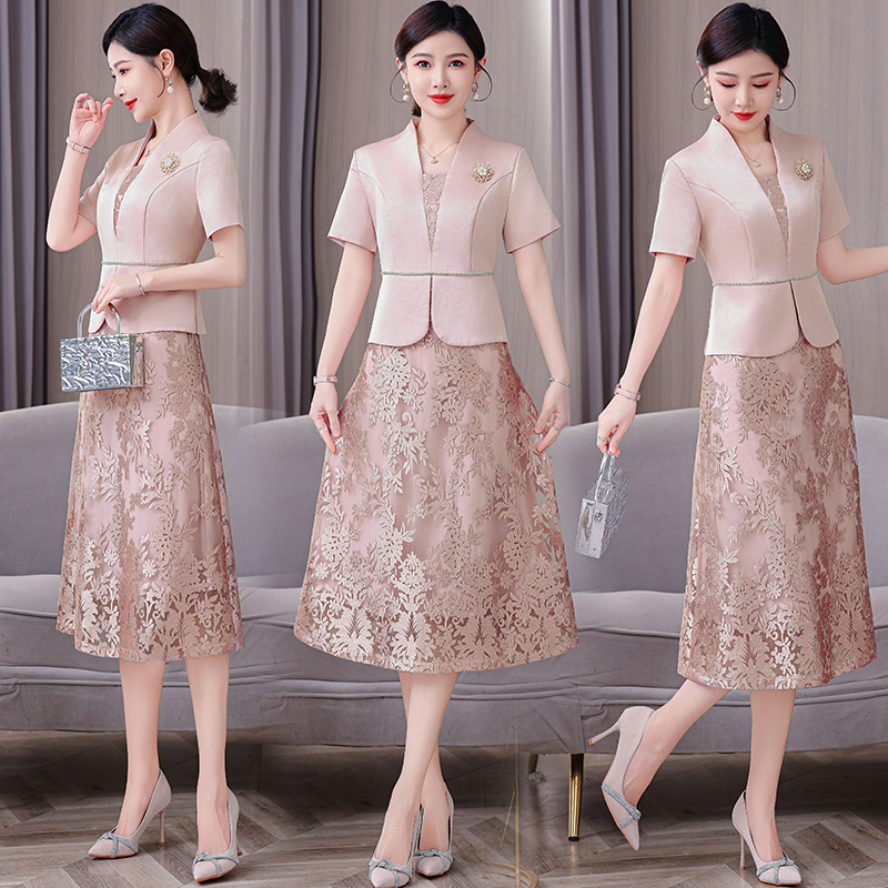MY8471# 高端妈妈婚宴礼服年轻新春夏季高贵旗袍订婚礼服平时可穿粉色女...