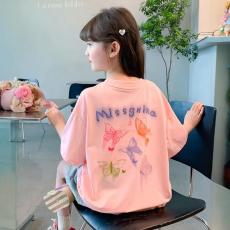 批发女童夏季短袖T恤纯棉2026新款儿童洋气半袖女孩夏装薄款体恤上衣t