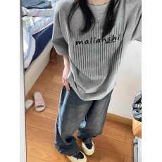 官图 21支纯棉210克100%棉短袖T恤女宽松印花设计感