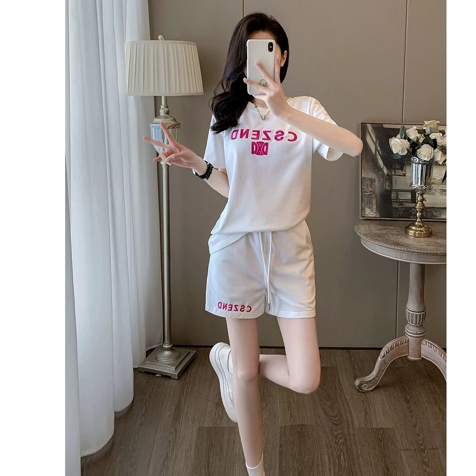 FA20732# 休闲运动套装女夏季新款时尚韩版显瘦短袖短裤T恤 服裝批發女裝批發服飾貨源