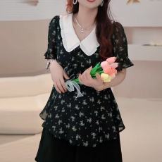 批发官图原版品质高档大码女装时尚百搭碎花<b class='q'>雪纺上衣</b>夏季新款小衫